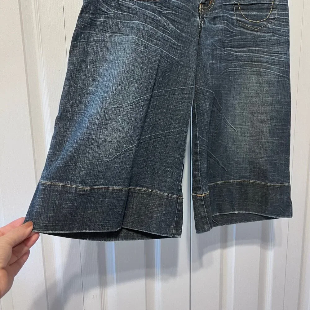 Hydraulic Long Low Mid Jean/Denim Shorts/Capris-Size 11-12 Jrs. Distressed-Comfy